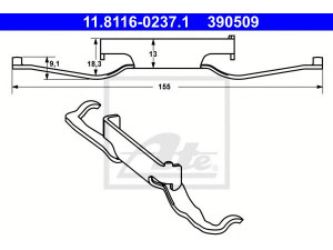 ATE 11.8116-0237.1 spyruoklė, stabdžių apkaba 
 Stabdžių sistema -> Stabdžių matuoklis -> Stabdžių dalys
16 098 978 80, 77363589, 7D0 615 295
