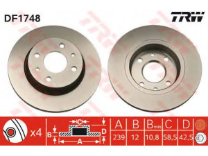 TRW DF1748 stabdžių diskas 
 Dviratė transporto priemonės -> Stabdžių sistema -> Stabdžių diskai / priedai
21083501070