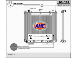 AHE 120.141 radiatorius, variklio aušinimas 
 Aušinimo sistema -> Radiatorius/alyvos aušintuvas -> Radiatorius/dalys
21460EB30A