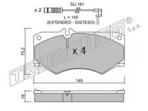TRUSTING 016.8W stabdžių trinkelių rinkinys, diskinis stabdys 
 Techninės priežiūros dalys -> Papildomas remontas