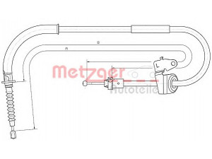 METZGER 10.4307 trosas, stovėjimo stabdys 
 Stabdžių sistema -> Valdymo svirtys/trosai
3440 6 770 869