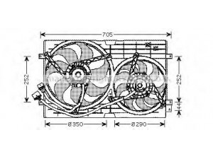 AVA QUALITY COOLING VW7508 ventiliatorius, radiatoriaus 
 Aušinimo sistema -> Oro aušinimas
1J0121205B, 1J0959455M, 6X0959455A