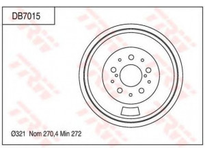 TRW DB7015 stabdžių būgnas 
 Stabdžių sistema -> Būgninis stabdys -> Stabdžių būgnas
4243126080, 4243126081, F3502110
