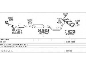 MTS C310209006445 išmetimo sistema 
 Išmetimo sistema -> Išmetimo sistema, visa