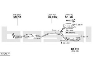 BOSAL 050.910.40 išmetimo sistema 
 Išmetimo sistema -> Išmetimo sistema, visa