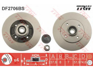 TRW DF2706BS stabdžių diskas 
 Stabdžių sistema -> Diskinis stabdys -> Stabdžių diskas
7701204901