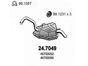 ASSO 24.7049 galinis duslintuvas 
 Išmetimo sistema -> Duslintuvas
46545379, 46545383, 46545391, 46739400