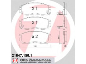 ZIMMERMANN 21647.150.1 stabdžių trinkelių rinkinys, diskinis stabdys 
 Techninės priežiūros dalys -> Papildomas remontas
389538, 58101M2A01, MB699174, MB699266