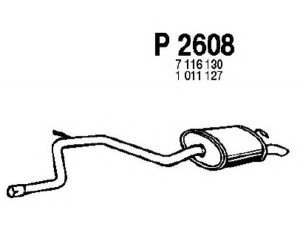 FENNO P2608 galinis duslintuvas 
 Išmetimo sistema -> Duslintuvas
1011127, 7116130