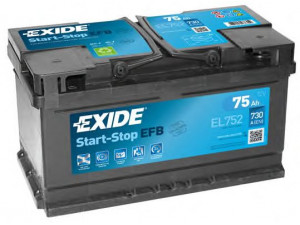 EXIDE EL752 starterio akumuliatorius; starterio akumuliatorius 
 Elektros įranga -> Akumuliatorius