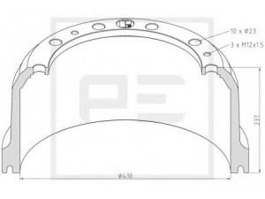 PE Automotive 016.502-00A stabdžių būgnas 
 Stabdžių sistema -> Būgninis stabdys -> Stabdžių būgnas
658 421 00 01