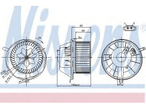 NISSENS 87034 vidaus pūtiklis 
 Šildymas / vėdinimas -> Orpūtė/dalys
1K1819015, 1K1819015C, 1K1819015D