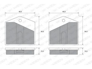 WEEN 151-2008 stabdžių trinkelių rinkinys, stovėjimo stabdys 
 Stabdžių sistema -> Rankinis stabdys
10531, GBP145, GBP255, JLM1514