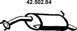 EBERSPÄCHER 42.502.84 galinis duslintuvas 
 Išmetimo sistema -> Duslintuvas
28730-1C060