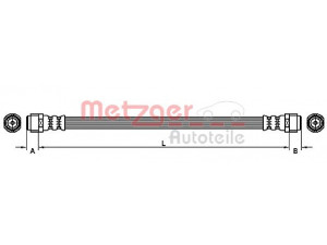 METZGER 4110360 stabdžių žarnelė 
 Stabdžių sistema -> Stabdžių žarnelės
958 355 060 00, 7L0611776, 7L0611776A