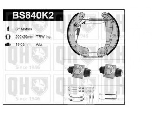 QUINTON HAZELL BS840K2 stabdžių rinkinys, būgniniai stabdžiai