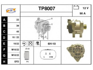 SNRA TP8007 kintamosios srovės generatorius 
 Elektros įranga -> Kint. sr. generatorius/dalys -> Kintamosios srovės generatorius
9642879780