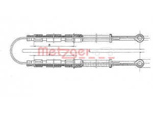 METZGER 12.102E trosas, stovėjimo stabdys 
 Stabdžių sistema -> Valdymo svirtys/trosai
4406021, SE141167358A