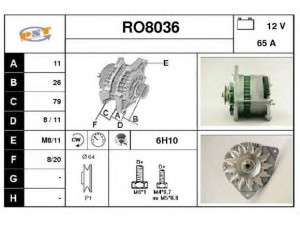 SNRA RO8036 kintamosios srovės generatorius