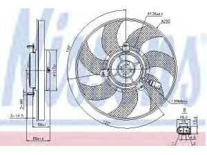 NISSENS 85733 ventiliatorius, radiatoriaus 
 Aušinimo sistema -> Radiatoriaus ventiliatorius
1K0959455DH, 1K0959455Q, 3C0959455G
