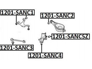 ASVA 1201-SANC5Z valdymo svirties/išilginių svirčių įvorė 
 Ašies montavimas/vairavimo mechanizmas/ratai -> Valdymo svirtis/pasukamosios svirties sujungimas -> Montavimas/sutvirtinimas
55130-4D000, HYAB-SANC5RUB