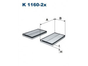 FILTRON K1160-2x filtras, salono oras 
 Techninės priežiūros dalys -> Techninės priežiūros intervalai
64316913505, 64316935822