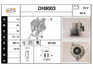 SNRA DH8003 kintamosios srovės generatorius
2702013010, 2702026031, 2702026032