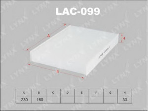 LYNXauto LAC-099 filtras, salono oras 
 Techninės priežiūros dalys -> Techninės priežiūros intervalai
27891-00Q0A, B7298-00QAA, 7700 424 098