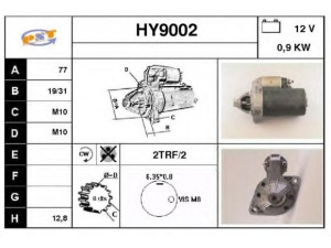 SNRA HY9002 starteris 
 Elektros įranga -> Starterio sistema -> Starteris
M2T40081, M3T30171, M3T32589, M3T41081