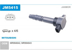 JANMOR JM5415 ritė, uždegimas 
 Kibirkšties / kaitinamasis uždegimas -> Uždegimo ritė