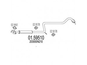 MTS 01.59510 vidurinis duslintuvas 
 Išmetimo sistema -> Duslintuvas
203000N210