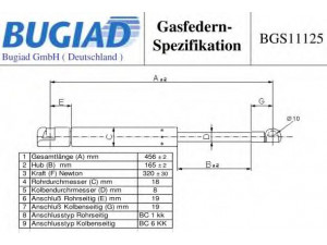 BUGIAD BGS11125 dujinė spyruoklė, bagažinė 
 Priedai -> Bagažinė/pakrovimo skyrius
50508706