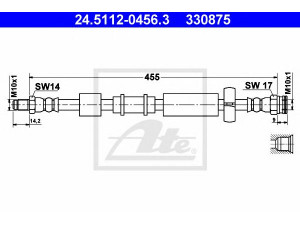 ATE 24.5112-0456.3 stabdžių žarnelė 
 Stabdžių sistema -> Stabdžių žarnelės
51745843, 51759361, 51767150