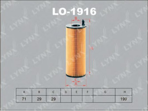 LYNXauto LO-1916 alyvos filtras 
 Filtrai -> Alyvos filtras
955 107 222 00, 057 115 561 M