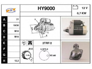 SNRA HY9000 starteris
M3T12572, M3T15772, M3T22581, MD001333