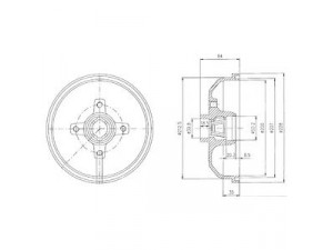DELPHI BF111 stabdžių būgnas 
 Stabdžių sistema -> Būgninis stabdys -> Stabdžių būgnas
418117, 90007526, 90007526, 90135504
