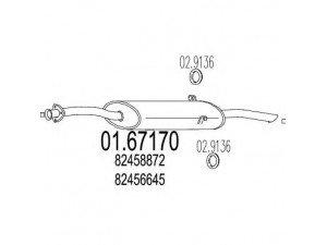 MTS 01.67170 galinis duslintuvas 
 Išmetimo sistema -> Duslintuvas
82456645, 82458872