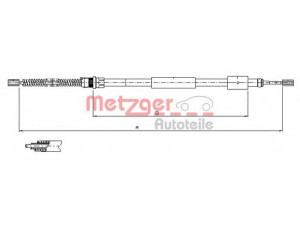 METZGER 11.603 trosas, stovėjimo stabdys 
 Stabdžių sistema -> Valdymo svirtys/trosai
4745.65