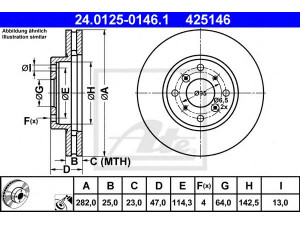 ATE 24.0125-0146.1 stabdžių diskas 
 Stabdžių sistema -> Diskinis stabdys -> Stabdžių diskas
45251-S1A-G00