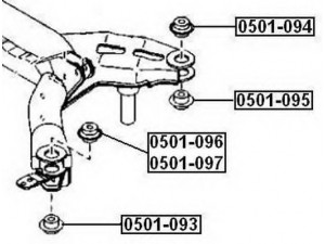 ASVA 0501-097 valdymo svirties/išilginių svirčių įvorė 
 Ašies montavimas/vairavimo mechanizmas/ratai -> Valdymo svirtis/pasukamosios svirties sujungimas -> Montavimas/sutvirtinimas
GJ6A-28-86XA