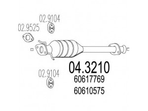 MTS 04.3210 katalizatoriaus keitiklis 
 Išmetimo sistema -> Katalizatoriaus keitiklis
60610575, 60617769