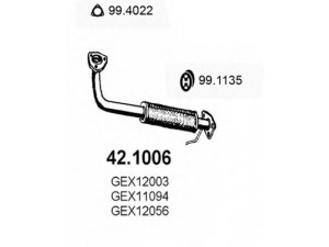 ASSO 42.1006 išleidimo kolektorius 
 Išmetimo sistema -> Išmetimo vamzdžiai
GEX11094, GEX12003, GEX12056, GEX33718