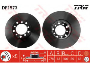 TRW DF1573 stabdžių diskas 
 Dviratė transporto priemonės -> Stabdžių sistema -> Stabdžių diskai / priedai
1144210012, 1154211412, 1234200072