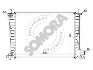 SOMORA 092343 radiatorius, variklio aušinimas 
 Aušinimo sistema -> Radiatorius/alyvos aušintuvas -> Radiatorius/dalys
1042588, 1124283, 96FB8005HE