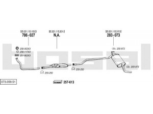 BOSAL 073.059.51 išmetimo sistema 
 Išmetimo sistema -> Išmetimo sistema, visa