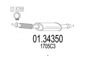 MTS 01.34350 priekinis duslintuvas 
 Išmetimo sistema -> Duslintuvas
1705C3