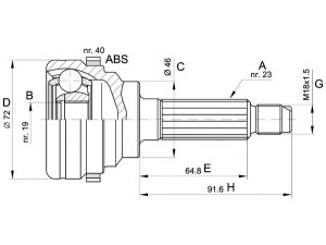 OPEN PARTS CVJ5274.10 jungčių komplektas, kardaninis velenas 
 Ratų pavara -> Sujungimai/komplektas
93741015, 96273570, 96273571, 96564144