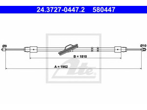 ATE 24.3727-0447.2 trosas, stovėjimo stabdys 
 Stabdžių sistema -> Valdymo svirtys/trosai
211 420 01 85