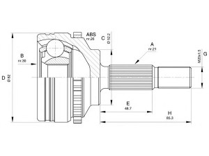 OPEN PARTS CVJ5365.10 jungčių komplektas, kardaninis velenas 
 Ratų pavara -> Sujungimai/komplektas
7700110484