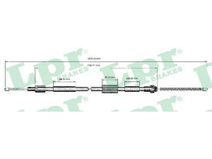 LPR C0123B trosas, stovėjimo stabdys 
 Stabdžių sistema -> Valdymo svirtys/trosai
4745K5, 9628846980, 4745K5